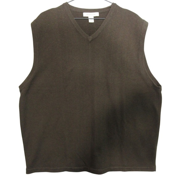 Pronto Uomo Other - Pronto Uomo Sweater Vest Mens XXL Brown Good V-Neck Wool Blend Solid Classic